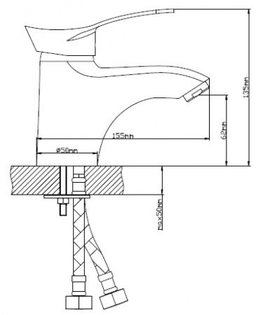 Смеситель BOOU для умыв. однор., низк.изл. B8173-1