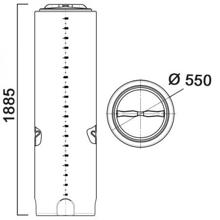 Емкость ПЭ цилиндрическая синего цвета 410л (410ВФК2)