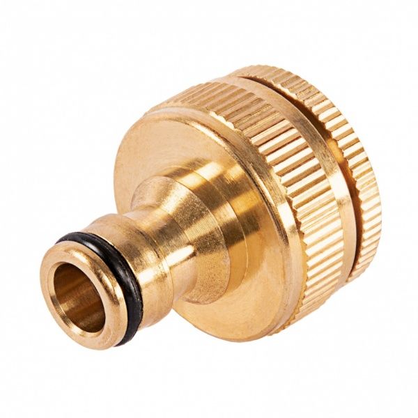 Адаптер (штуцер) ЛАТУННЫЙ на трубу ВР 3/4"-1" для быстроразъемного соединения садовых шлангов