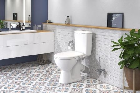 Унитаз "Стиль", белый, 2кноп.,косой вып.,нижн.подв., сиденье полипропилен, микролифт