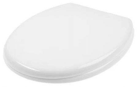 Сиденье белое, ширина 360мм, длина 382-434мм, крепление 155-162мм (с резиновыми амортизаторами)