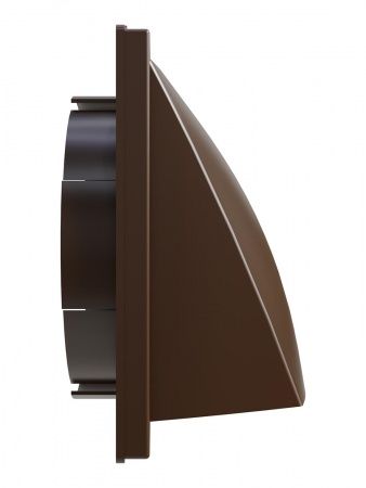 Выход стенной пластиковый D-150/160, 190х190мм, с клапанном (коричневый)