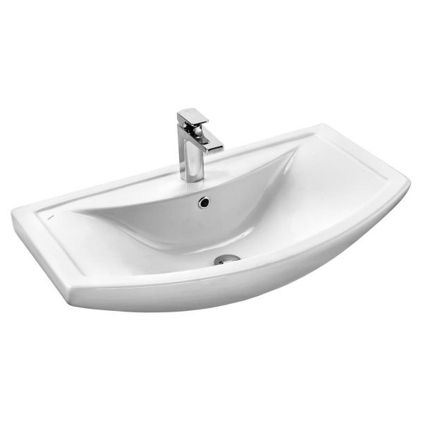 Умывальник мебельный "Балтика 80" с переливом, без комплекта, 1 отверстие, белый