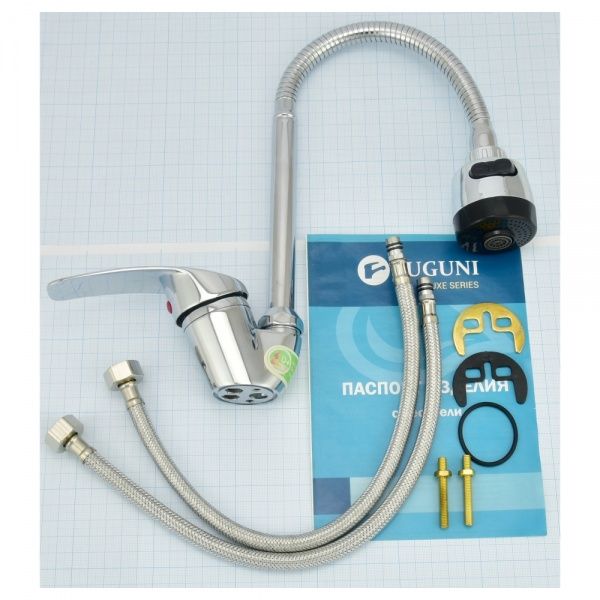 Смеситель для кухни однор., гибкий изл. JGN Leo