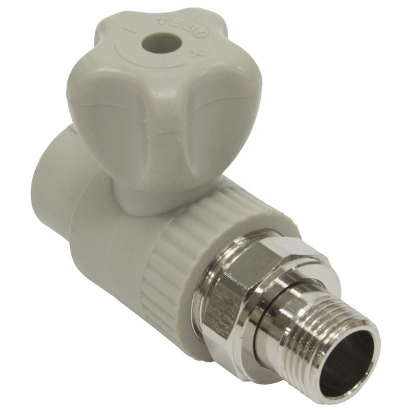 Кран для радиатора прямой PPRC 25x3/4"   (сер.) Tebo (5/50)