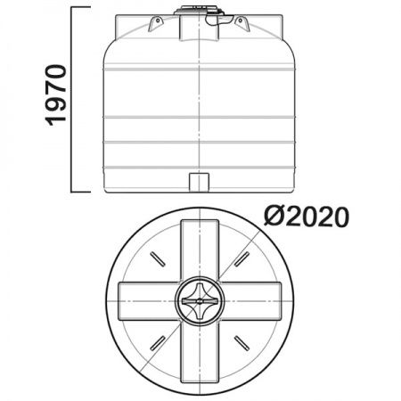 Емкость ПЭ цилиндрическая желтого цвета 5150л (5100КАС_ВФК2)