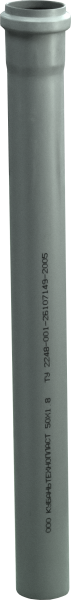 Труба РР канализационная 50х1,8 (2000)   (сер/бел)