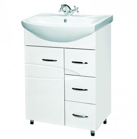 Умывальник мебельный "Элеганс 500" с переливом, без комплекта, 1 отверстие, белый