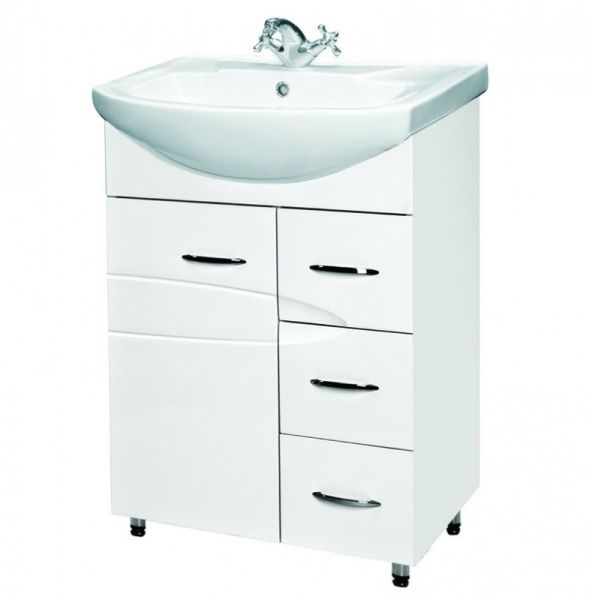 Умывальник мебельный "Элеганс 500" с переливом, без комплекта, 1 отверстие, белый