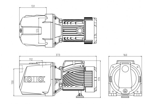 Поверхностный насос JET60 (чугун) (Qmax-3,5 куб.м./час, Hmax-29 м., 370 Вт.)