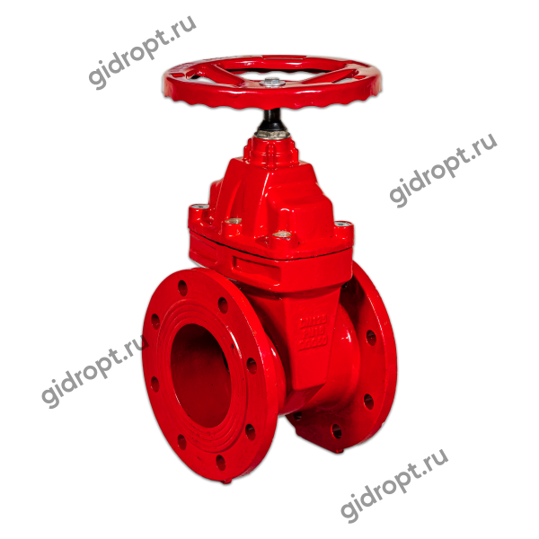 Задвижка 30ч39р Ду 150 Ру10/16  Tmax-120 оС (с гайкой, ЛАТУННАЯ гайка на клине) КРАСНАЯ