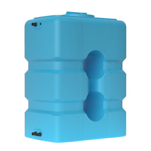 Емкость ПЭ прямоугольная синего цвета 800л (АТР-800) в комплекте с поплавковым клапаном Ду 20