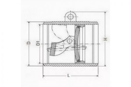 Клапан поворотный 19с47нж Ду 600, Ру -40   (под приварку)