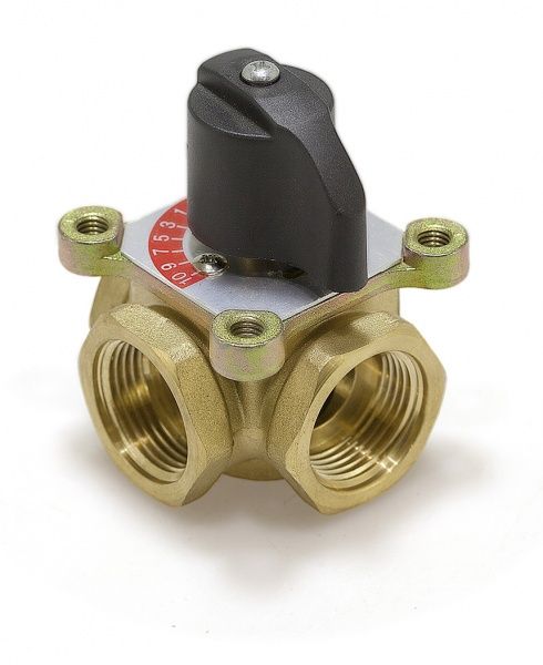 Клапан регулирующий (смесительный) трехходовой Ду 25 TIM (латунный, муфтовый)