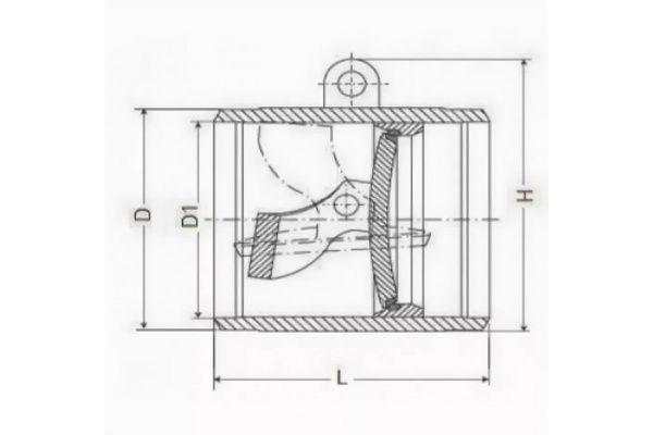 Клапан поворотный 19с47нж Ду 600, Ру -40   (под приварку)