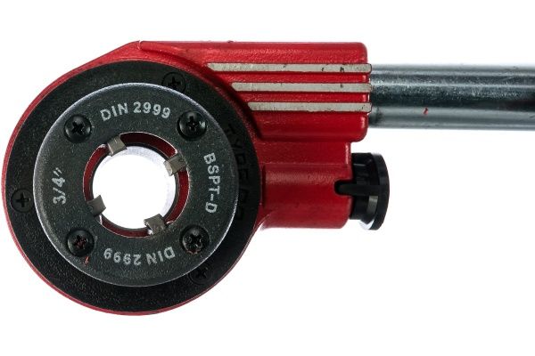 Набор клуппов  1/4"-1/2"-3/4"-1"-1 1/4", плашкодержатель с трещоткой, (8 предметов)