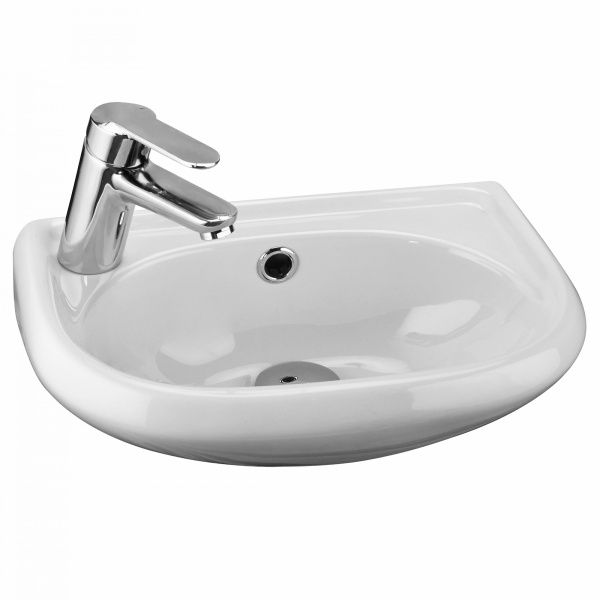 Умывальник "Бриз-40" с переливом, без комплекта, 1 ЛЕВОЕ отверстие, белый