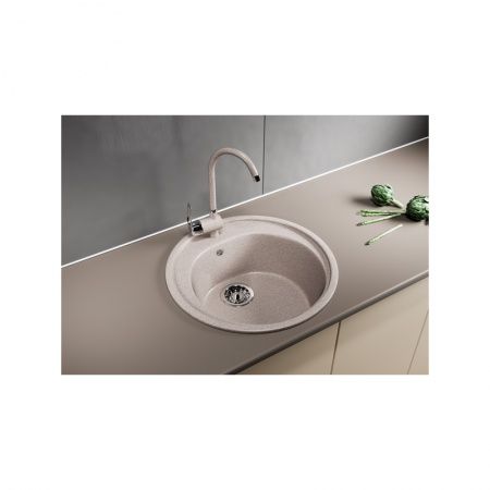 Мойка ML-GM11 круглая, песочная иск.мрамор 500х180мм (302)