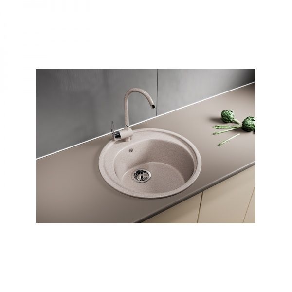 Мойка ML-GM11 круглая, песочная иск.мрамор 500х180мм (302)