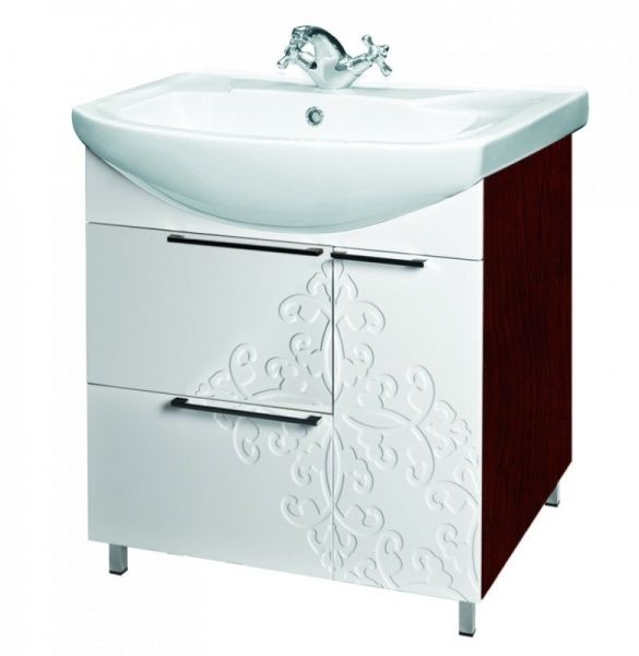 Умывальник мебельный "Элеганс 600" с переливом, без комплекта, 1 отверстие, белый