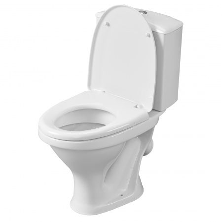 Унитаз "Вест" белый, 1 кн.арм., косой выпуск, нижн.подв., сид.полипр.