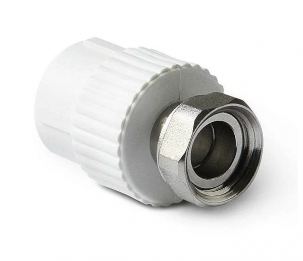 Муфта PPRC комбинированная с накидной гайкой 25х3/4" (металлическая вставка,БЕЛЫЙ) Valfex (20/100)