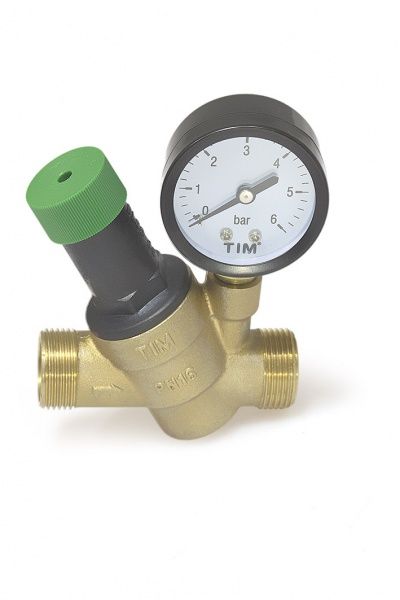 Регулятор давления TIM 1,5-6 Вar (1/2"ВР либо 3/4"НР) "после себя" с манометром