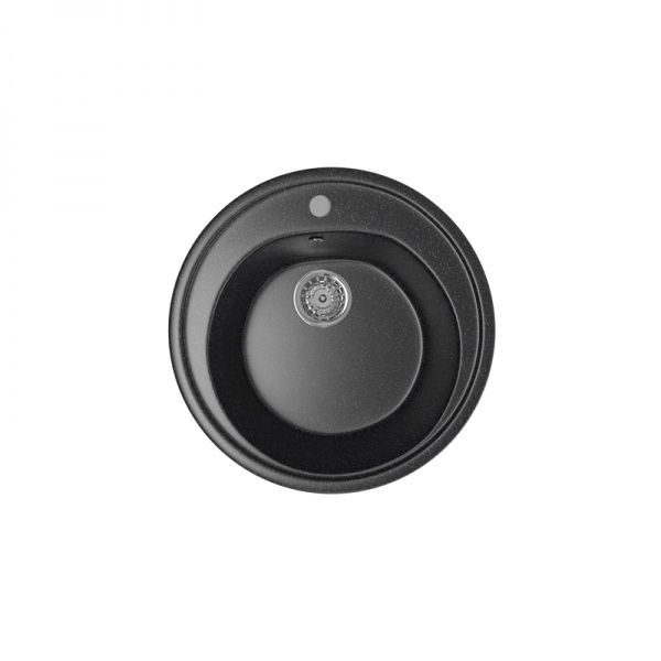 Мойка ML-GM11 круглая, черная, иск.мрамор 500х180мм (308)