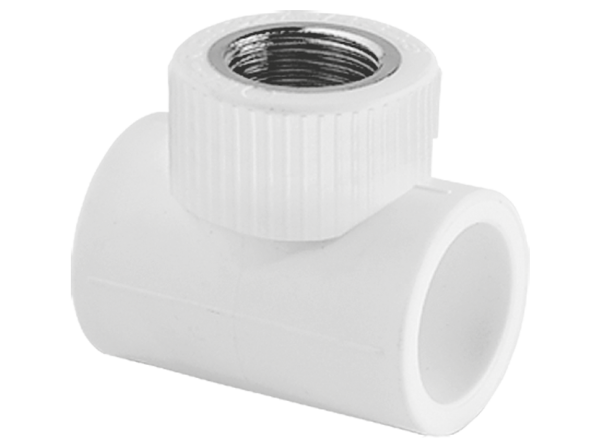 Тройник PPRC комбинированный ВР 25х1/2"х25 (бел.) Tebo (20/100)