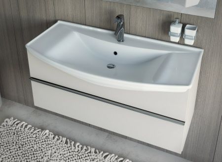 Умывальник мебельный "Стиль-1050" с переливом, без комплекта, 1 отверстие, белый