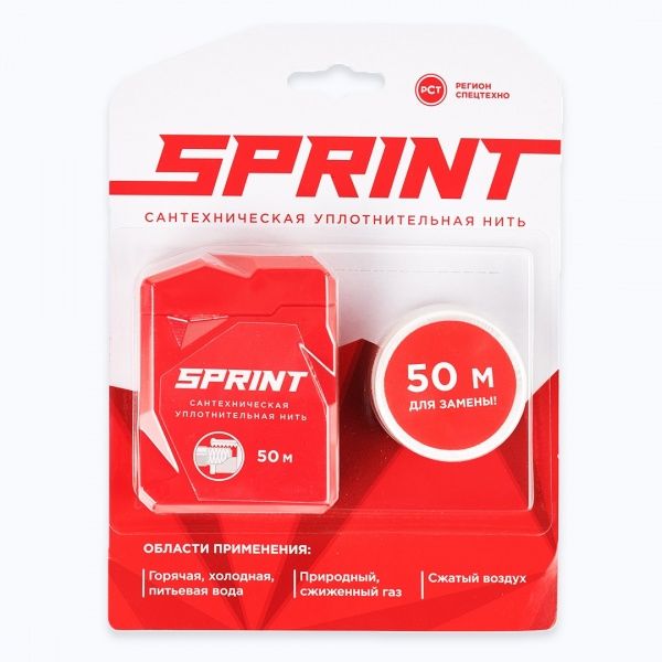 Нить уплотнительная Sprint (50м. бокс+50м. катушка, блистер)