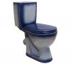 Унитаз "Лира", синий декор, 1кноп.,косой вып.,нижн.подв., сиденье полипропилен