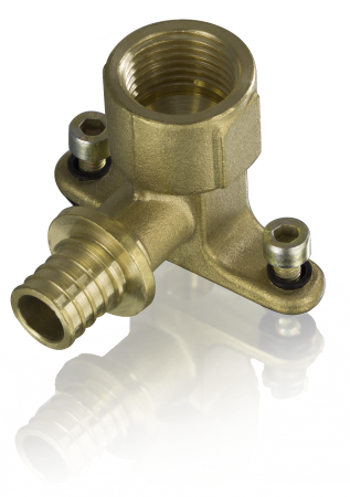 Уголок установочный с креплением 16х2.2-ВР1/2" (латунь, аксиальный)