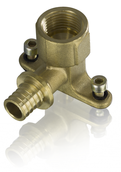 Уголок установочный с креплением 16х2.2-ВР1/2" (латунь, аксиальный)