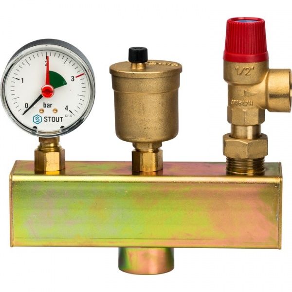 Группа безопасности котла SVS-0004-055032 STOUT  (до 50 кВт)  (с теплоизоляцией)