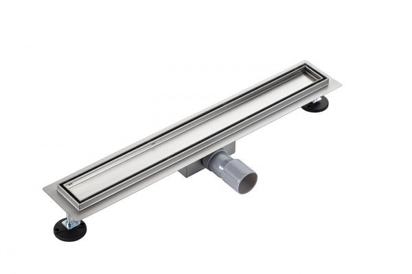 Линейный трап 60х7см, из нерж. стали, гидро+сухая защита от запаха, под плитку, TIM