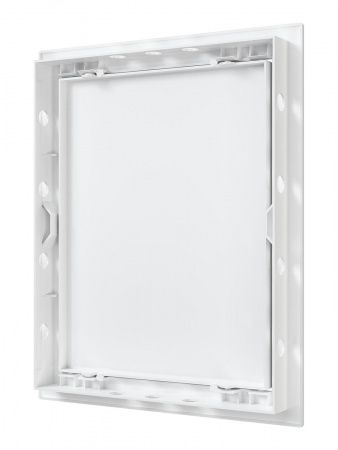Дверца пластиковая АБС 218х268 (196х246) белая с фланцем