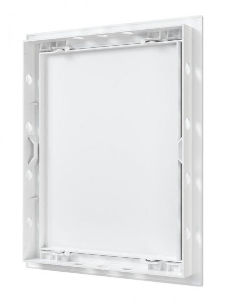 Дверца пластиковая АБС 218х268 (196х246) белая с фланцем