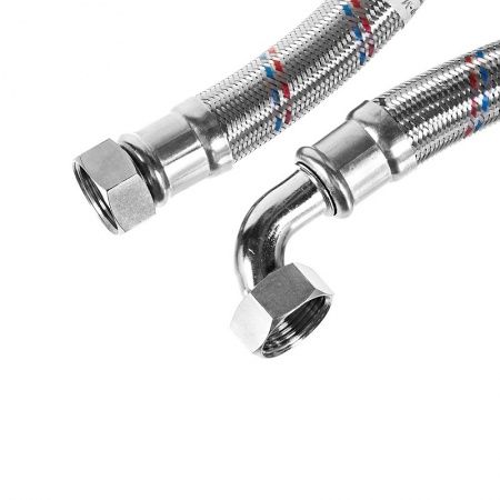 Подводка (шланг) с металлооплеткой 1", Г/Г, УГЛОВОЙ, 100см