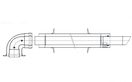 Комплект коаксиальный 60х100 с фланцем, антилед