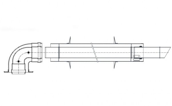 Комплект коаксиальный 60х100 с фланцем, антилед