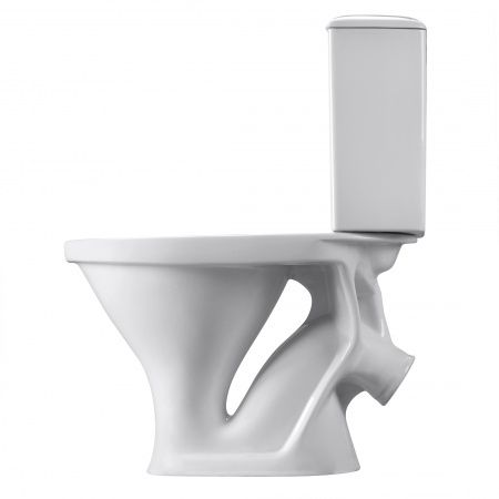 Унитаз "Вест" белый, 1 кн.арм., косой выпуск, нижн.подв., сид.полипр.