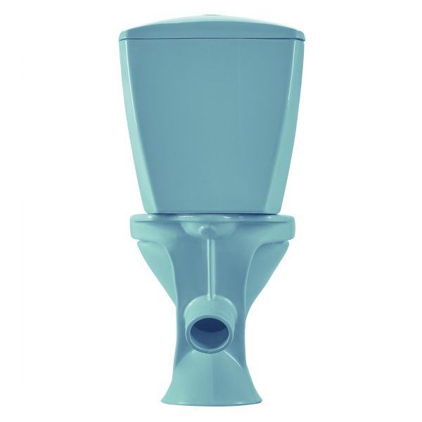 Унитаз "Версия" АНТИВСПЛЕСК, голубой, 1 кн.арм., косой выпуск, нижн.подв., сид.полипр.