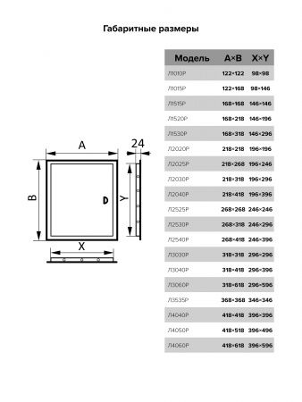 Дверца пластиковая АБС 418х418 (396х396) белая с фланцем, ручка
