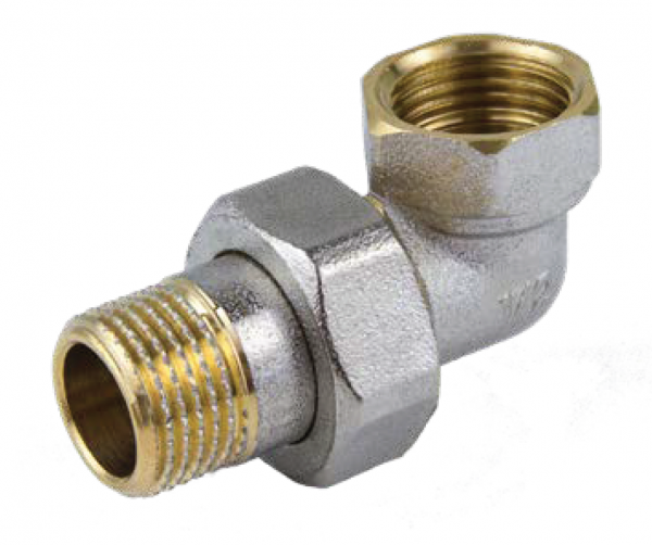 Соединитель угловой с накидной гайкой Ду 15 (ник.) "Aquasfera"