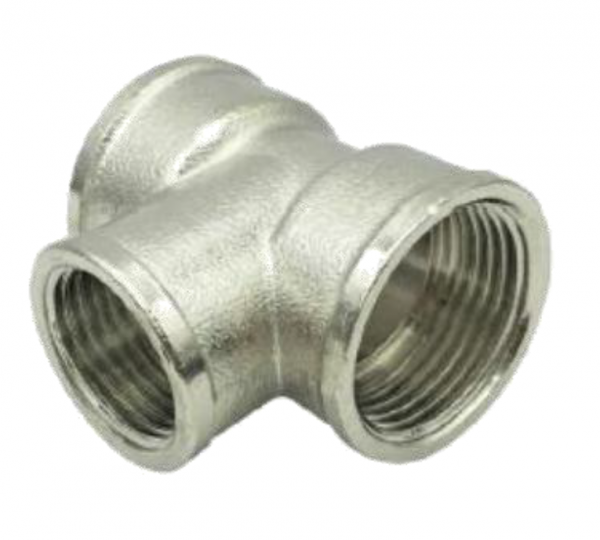 Тройник латунный, никелированный Ду 25