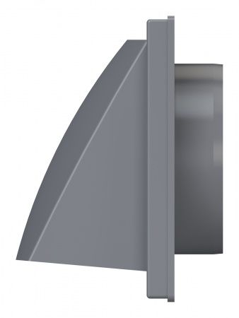 Выход стенной пластиковый D-100, 150х150мм, с клапанном (серый)