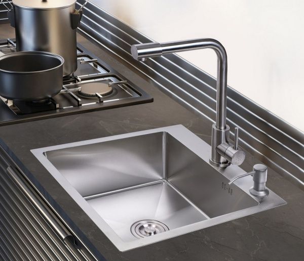 Набор 3 в 1 (Мойка врезная+корзина+дозатор), РМС, MR-5050,500х500х200 мм