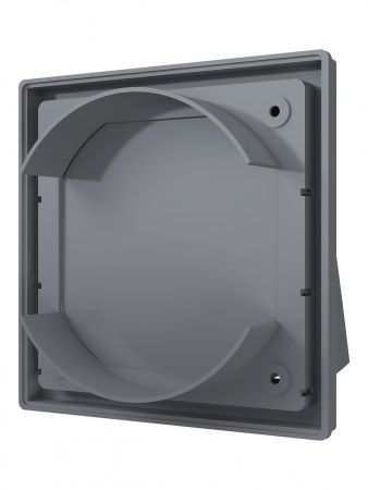 Выход стенной пластиковый D-125, 150х150мм, с клапанном (серый)