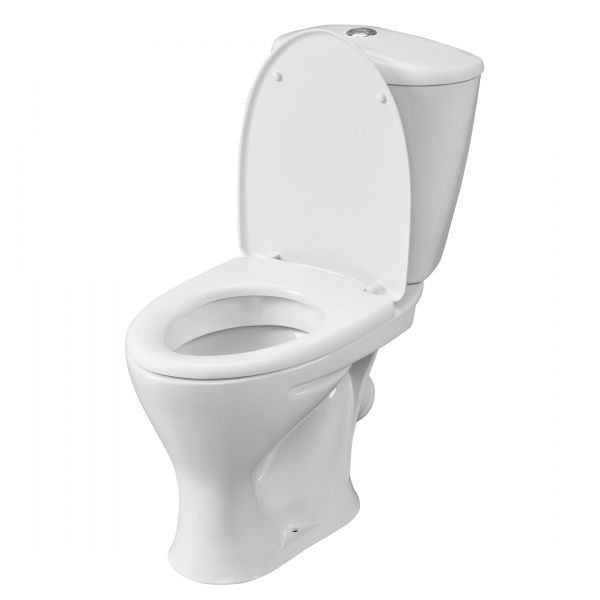 Унитаз "Версия" АНТИВСПЛЕСК, белый, 1 кн.арм., косой выпуск, нижн.подв., сид.полипр.